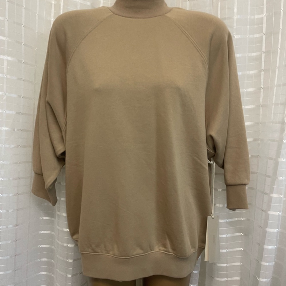 Brand new essentials fear of God women’s three-quarter sleeve brown crewneck